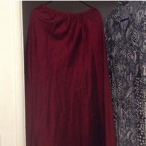 CP Shades Maroon Maxi Skirt in 100% Silk